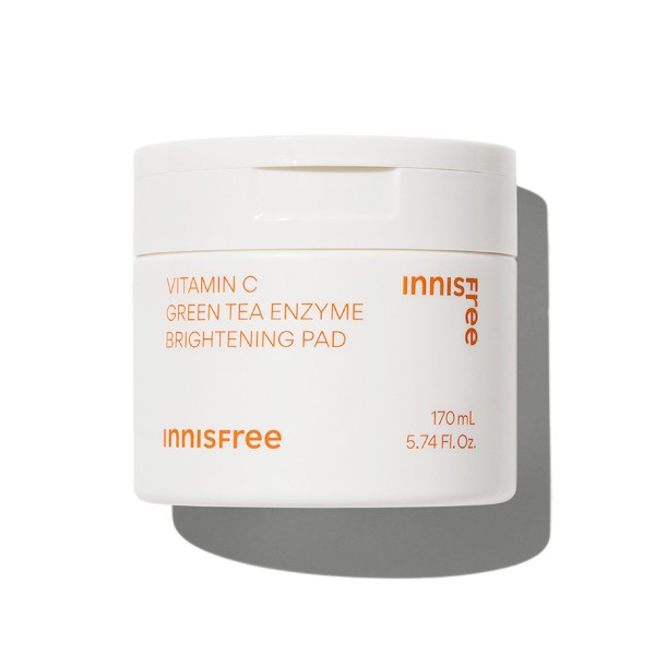 Innisfree – C-vitaminos zöldtea ragyogásfokozó tonikkorong, 170 ml, 60 db