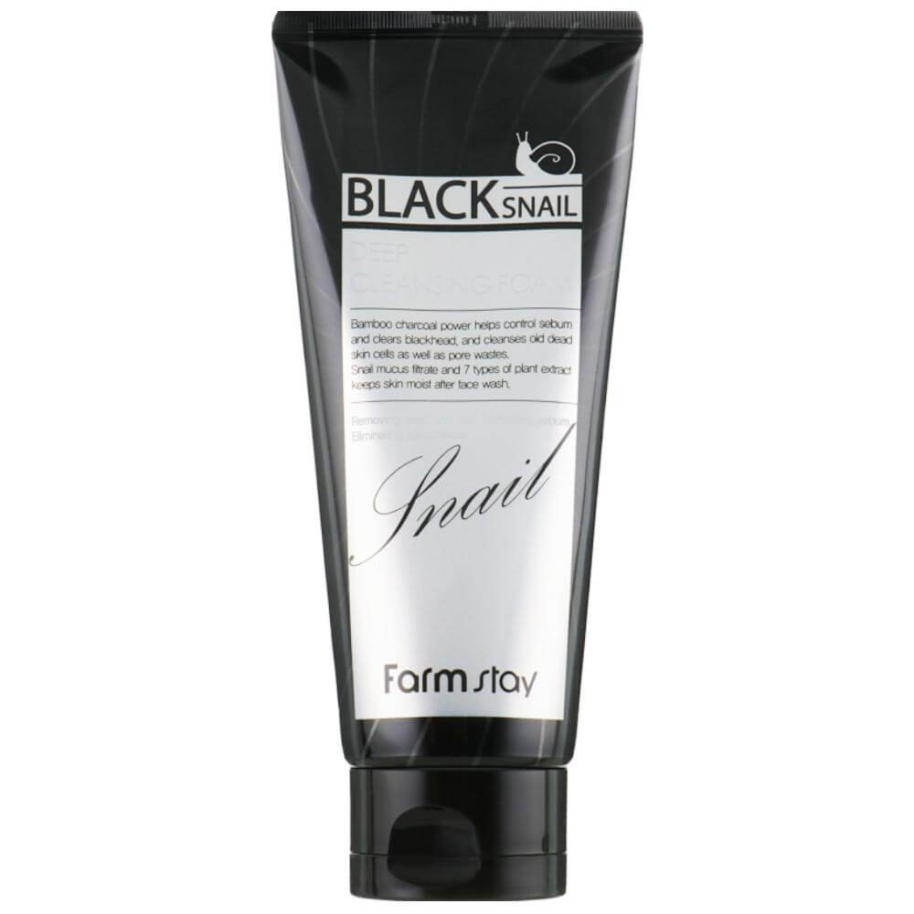 Farmstay – Black Snail mélytisztító hab, 180 ml