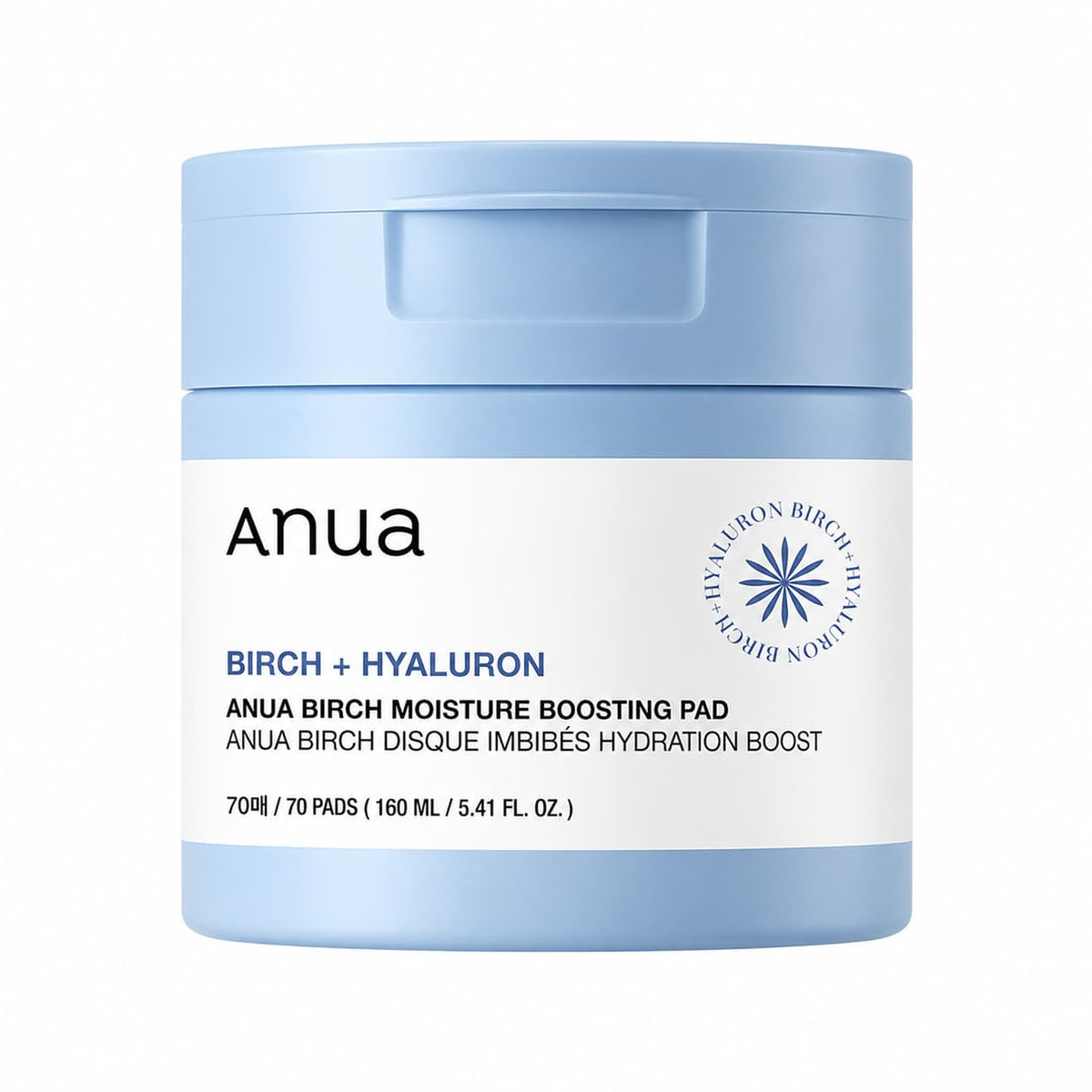 Anua – Birch hidratáló bőrfrissítő korong, 160 ml, 70 db
