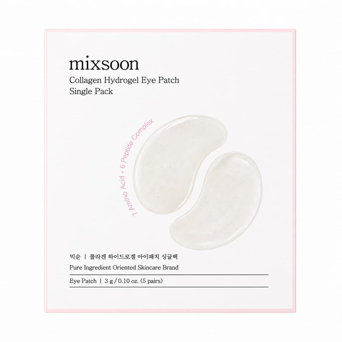 Mixsoon – Collagen hydrogél szemtapasz, egyesével csomagolva, 5 pár