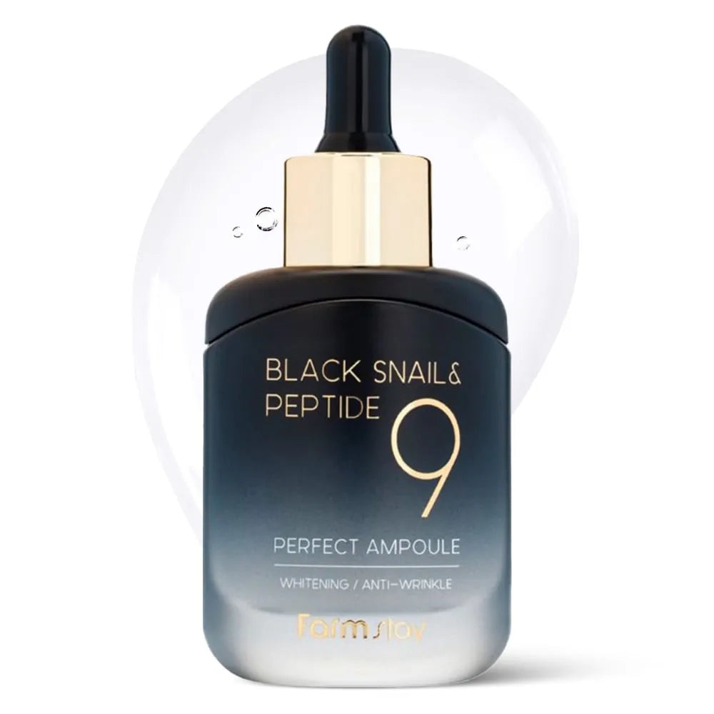 Farmstay – Fekete csiga & Peptid 9 tökéletesítő ampulla, 35 ml